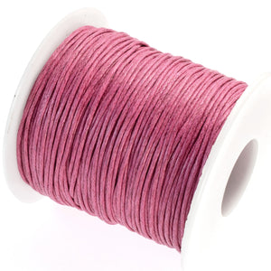 Dark Pink 1mm Waxed Cotton Cord, 70 Meters, Macrame, Beading String