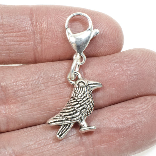 Raven Clip-on Charm - Accessorize Bags & Keychains - Wildlife Zipper Charm