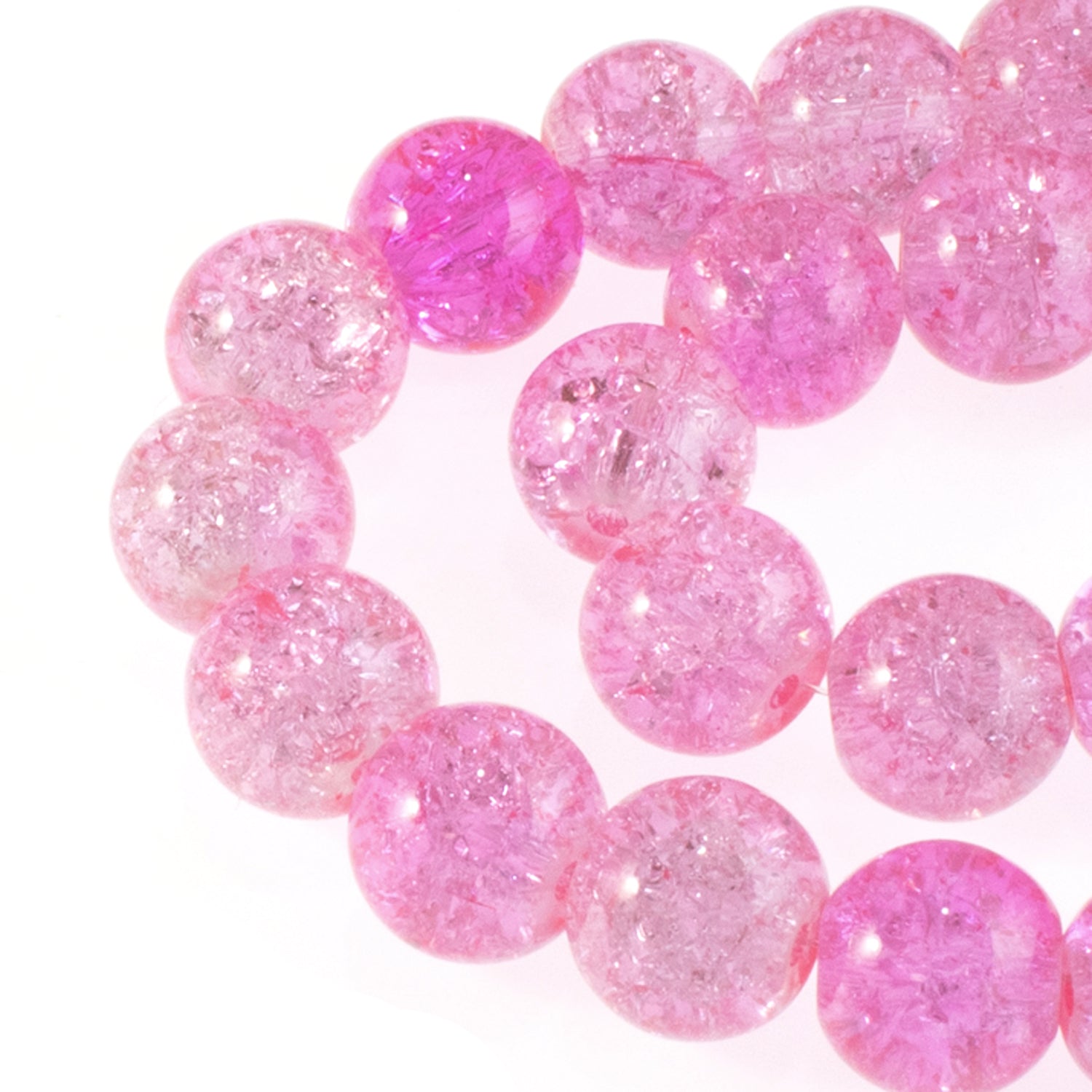 10mm Clear Round Glass Crackle Beads | Hackberry Creek