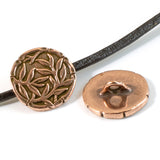 Copper Bamboo Buttons, TierraCast Pewter, Shank Back 16mm 2/Pkg