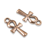 2 Copper Ankh Cross Charms, TierraCast Pewter Egypt Symbol