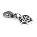 Silver Celtic Knot Heart Clip on Charm, Purse | Journal | Pet Collar Jewelry