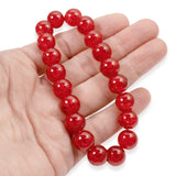 12mm Red Round Glass Crackle Beads, Holiday Christmas Beads 20/Pkg