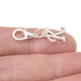 Silver Letter "K" Clip On Charm, Cursive Script Initial Dangle + Lobster Clasp