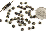 Antique Brass 4mm Daisy Spacer Beads, TierraCast Pewter 50/Pkg
