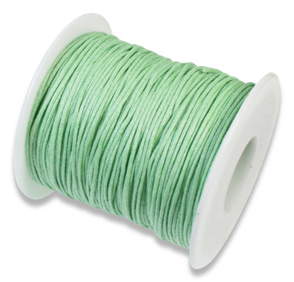 1mm Waxed Cotton Cord - Light Mint Green - 70 Meters - Macramé and Beading String