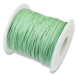 Light Mint Green 1mm Waxed Cotton Cord, 70 Meters, Macrame, Beading String
