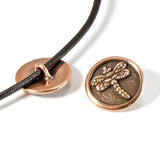 Copper Dragonfly Buttons, TierraCast Pewter Leather Wrap Clasp 2/Pkg