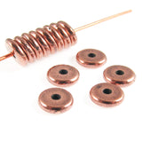 25 Copper 6mm Disk Spacer Beads, TierraCast Pewter Heishi for DIY Jewelry
