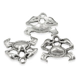 15 Silver Crab Charms, Detailed Nautical Pendants for DIY Jewelry, Perfect for Beach-Themed Accessories