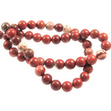 Red Jasper 8mm Round Gemstone Beads, 15" Strand (50 Pieces)