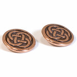 Copper Celtic Knot Buttons, TierraCast Leather Clasp, Shank Back 2/Pkg
