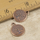 2 Copper Tree of Life Charms, TierraCast Tree Charms for DIY Handmade Jewelry