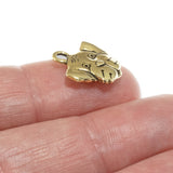 2 Gold Dog Charms - TierraCast Spot Charm - Puppy Face - DIY Jewelry & Crafts