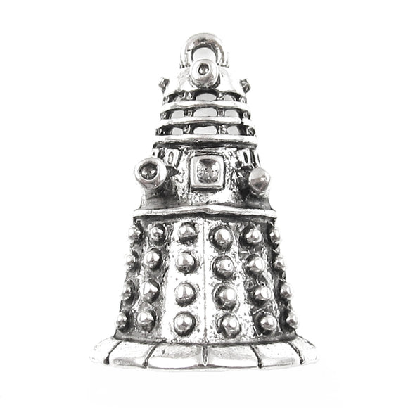 Silver Doctor Who Dalek Metal Charms, Dr. Who Pendant 19x30mm (4 Pieces)