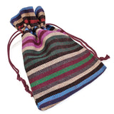 Striped Drawstring Bags, Ethnic Style Fabric Cloth Pouch 10/Pkg