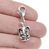 Ganesh Elephant Clip-on Charm, Silver Hindu Deity Accessory for Purse & Jewelry