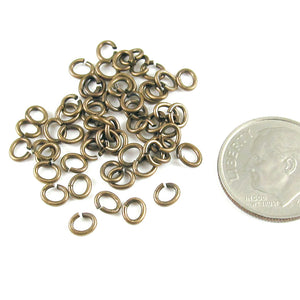 antique brass small oval jump rings