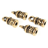 Gold Temple Leather Cord Ends
