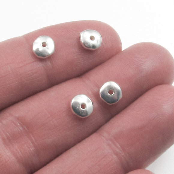 Bright Silver 7mm Nugget Spacer Beads