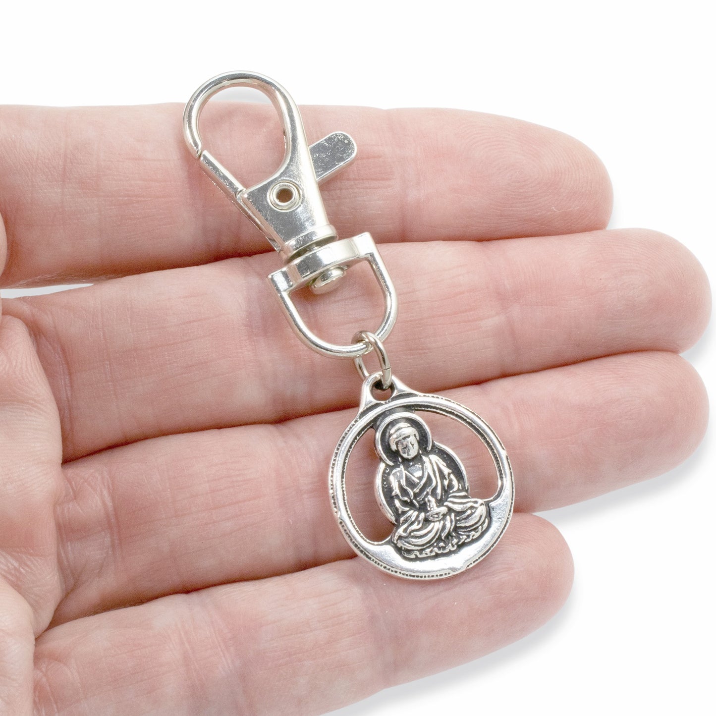 Buddha Bag Charm with Swivel Clasp - Mindfulness Keychain Gift Accessory