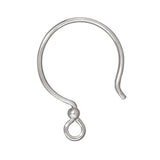 Sterling Silver Hoop Ear Wires + 2mm SS Accent Bead, TierraCast 10/Pkg