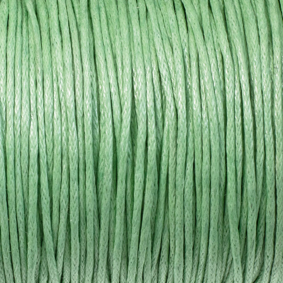 1mm Waxed Cotton Cord -Light Green - 70 Meters - Macrame & Beading String
