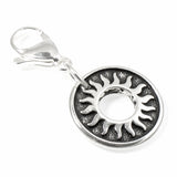 Silver Sun Clip-on Charm with Lobster Clasp, Purse, Journal Charm