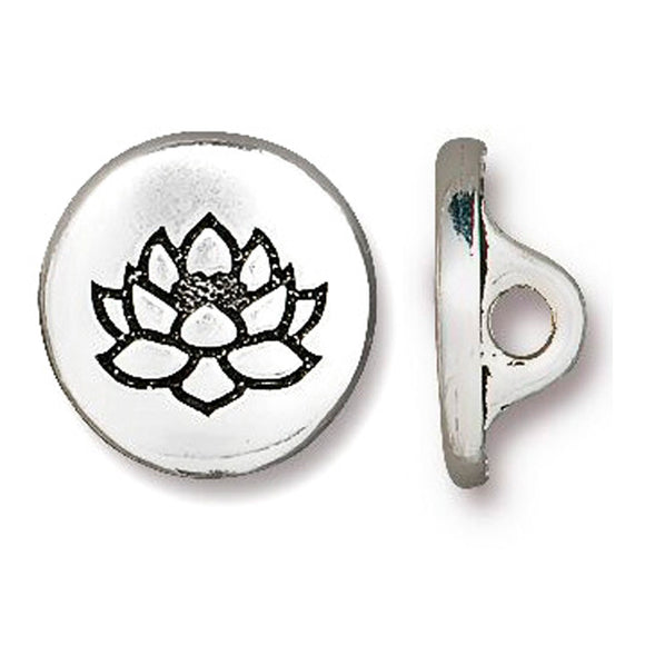 Silver Small Lotus Flower Buttons