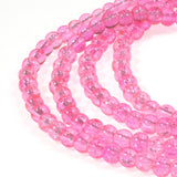Bright Hot Pink 4mm Round Glass Crackle Beads, 200/Pkg