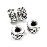 4 Silver Legend 8mm Spacers, TierraCast Large 2.5mm Hole Beads