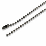 30" Gunmetal Black Stainless Steel Ball Chain Necklace, TierraCast