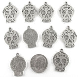 Silver Flat Skull Charms