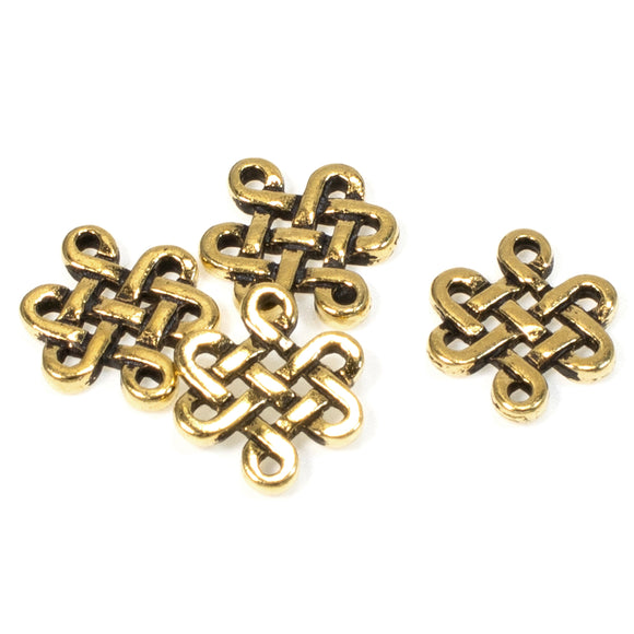 4 Gold Small Eternity Links, TierraCast Celtic Knot Connectors