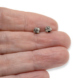 10/Pkg Pewter Flower Nugget Beads, TierraCast Dark Silver Large Hole Spacers