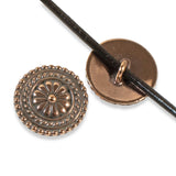 Copper Large Bali Buttons, TierraCast Leather Clasp, Shank Back 2/Pkg