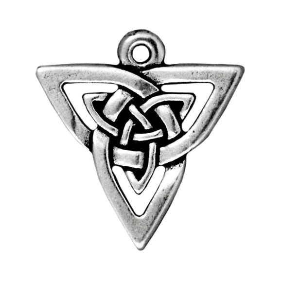 Silver Celtic Knot Triangle Pendants, TierraCast Pewter Charms 2/Pkg
