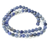 Denim Lapis 6mm Round Gemstone Beads, Blue Gray Stone, 60 Pcs/Strand