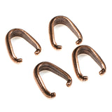 4 Copper Nouveau Pendant Pinch Bails, TierraCast Pewter Pendant Holder