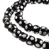 black polka dot lampwork beads