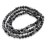 6mm Black & Clear Round Glass Crackle Beads | Two-Tone Double Color 100/Pkg