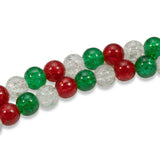8mm Red, Green & Clear Crackle Glass Beads | Christmas Bead Mix 150/Pkg