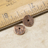 Copper Wavy Disk Beads, TierraCast Textured Spacers 10/Pkg