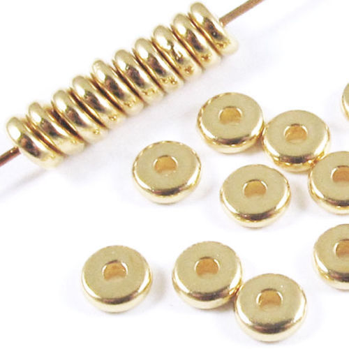 Bright Gold 5mm Disk Spacer, TierraCast Contemporary Pewter Beads 25/Pkg