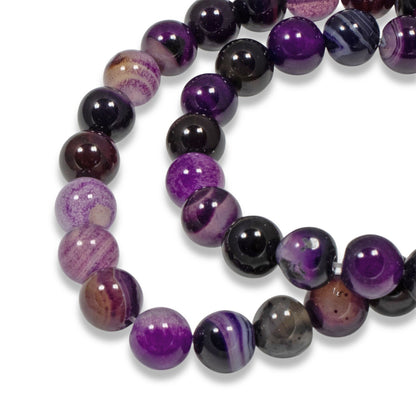 8mm Purple Agate Gemstone Beads Strands for Jewelry Making 47pcs