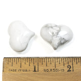 White Howlite Heart Shaped Stones, Puffy Heart, No Hole/Undrilled 5/Pkg