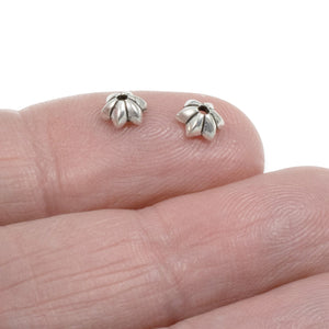 10 Silver 5mm Star Bead Caps, TierraCast Tiny Talavera Bead Cap Findings