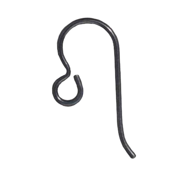 10 Black Niobium Ear Wires Regular Loop, TierraCast Hypoallergenic Earring Hooks