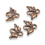 10 Copper Leaf Links, TierraCast Tiny Leaf Connectors for Handmade Jewelry