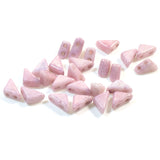 50 Chalk Light Rose Tango Triangle Beads, 6mm 2-Hole Czech Glass for Beadwork